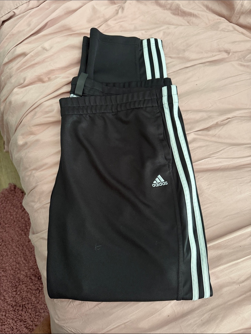 adidas Black Jogger Pants with White Three-Stripes